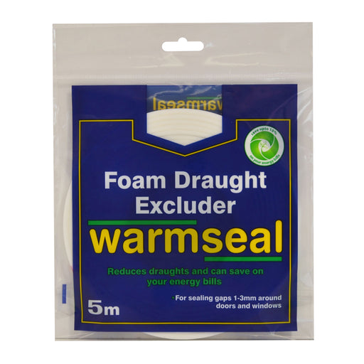 centurion Warmseal PVC Foam Draught Excluder, White, 5m