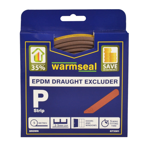 EPDM Draught Excluder P Strip Brown
