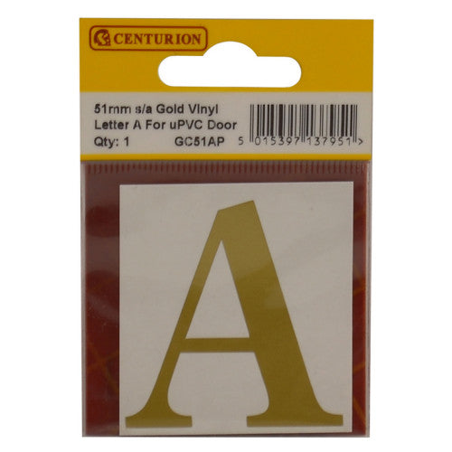 51mm Gold Traditional Oldstyle Font Vinyl Letter A