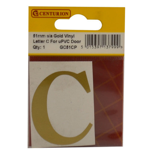 51mm Gold Traditional Oldstyle Font Vinyl Letter C