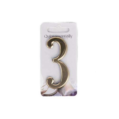 3" Gold Effect Numeral 3