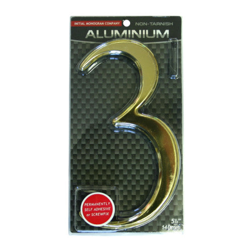 5 1/2" Gold Effect Numeral 3