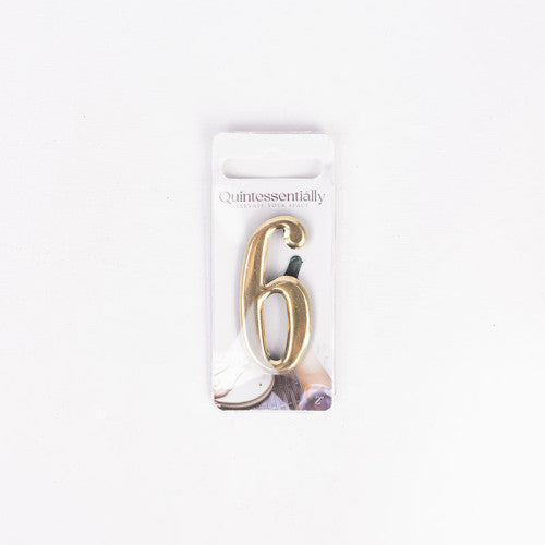 2" Gold Effect Numeral 6