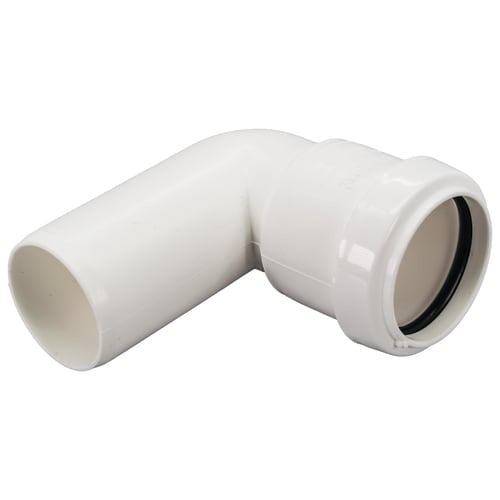 Floplast pushfit waste 90 degree conversion bend 32mm white WP26