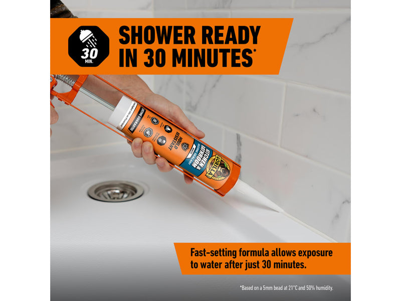 Gorilla Kitchen & Bathroom Sealant White 295ml