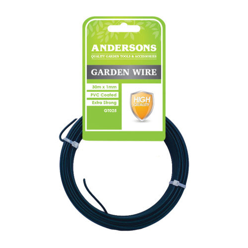 PVC Coated Garden Wire, Green, 30m x 1mm