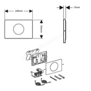 Geberit Sigma10 Mains Powered Single Flush Plate for Pull-Down Rail - Stainless Steel - Main Image