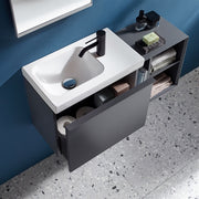 Geberit iCon light handrinse basin 530mm RH tap hole & shelf space - Satin - Image 2
