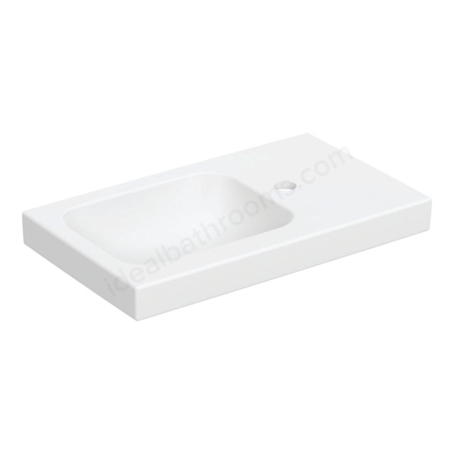 Geberit iCon light handrinse basin 530mm RH tap hole & shelf space - Satin - Dimensions
