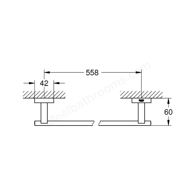 Grohe ESSENTIALS CUBE TOWEL RAIL 600MM - Main Image