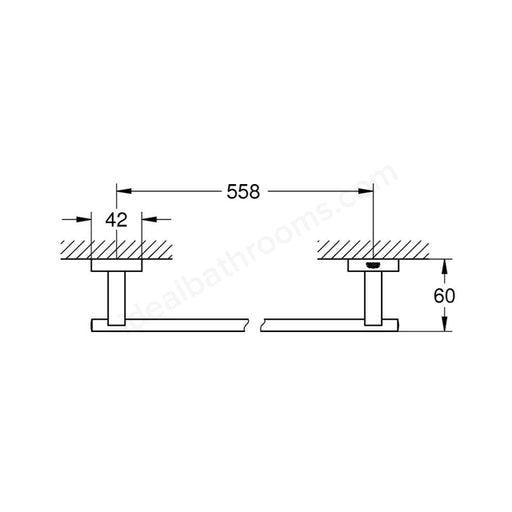 Grohe ESSENTIALS CUBE TOWEL RAIL 600MM - Main Image