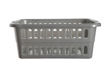 Rectangle Laundry Basket Silver
