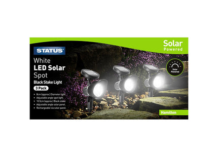 Status Hamilton Spot Light Solar 3Pk Box