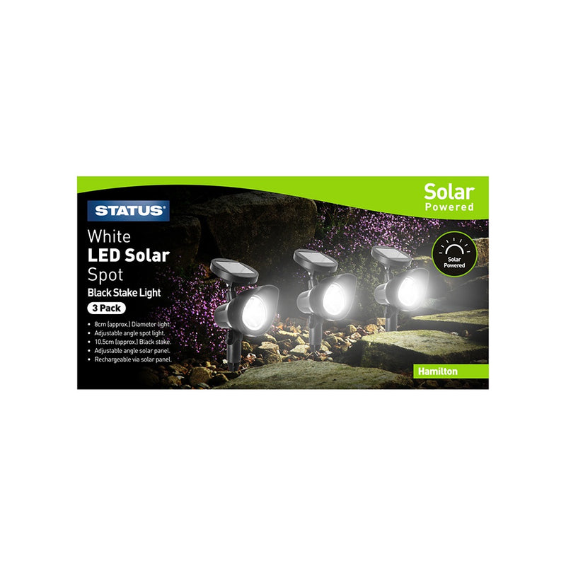 Status Hamilton Spot Light Solar 3Pk Box