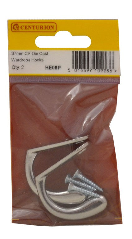 37mm CP Die Cast Wardrobe Hooks