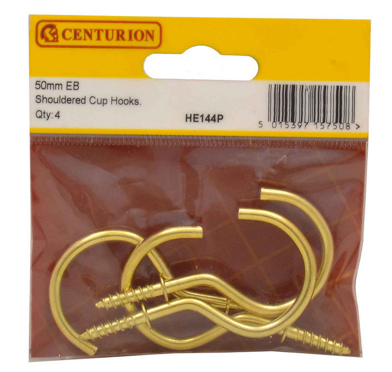 50mm EB Shouldered Cup Hooks (Pack of 4)