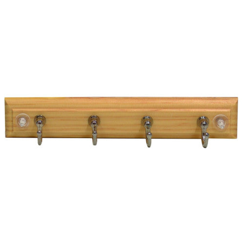 4 Key Tidy Hook Board - Chrome Plated Hooks - Pine Board
