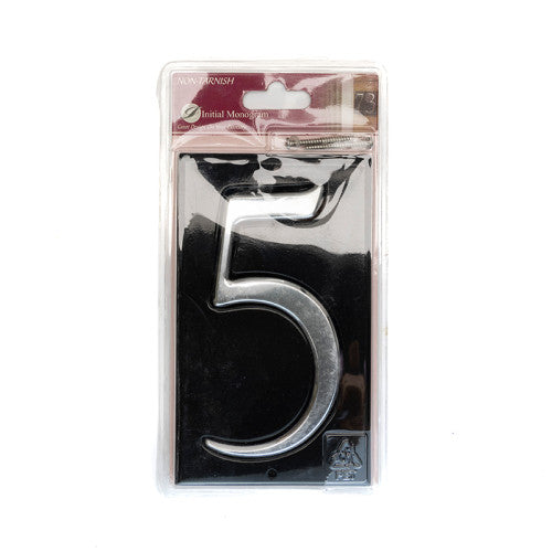 Gloss Black Numbered Plaque 5