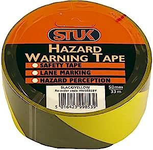 Stuk Hazard Warning Tape Black & Yellow 50mm x 33m
