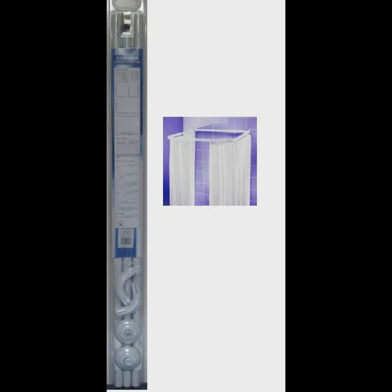 Anz Corner Shower Curtain Rod White