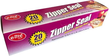 Zipper Seal Freezer & Storage Bags 20Pk