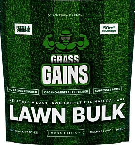 Grass Gains Lawn Bulk Moss Edition Lawn Feed 50m²