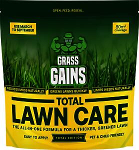 Grass Gains Total Lawn Care Feed, Weed & Moss 80m²