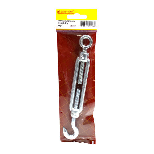 Straining Screws Hook/Eye, Galvanised, 8mm x 104mm