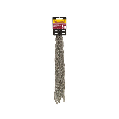 Steel Welded Straight Link Pre Cut Chain, Zinc Plated, 3mm x 21mm x 5m