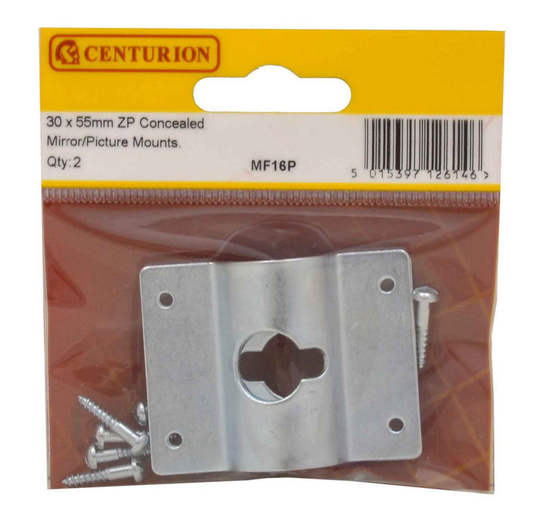 30 x 55mm ZP Concealed Mirror/Picture Mount (Pack of 2)