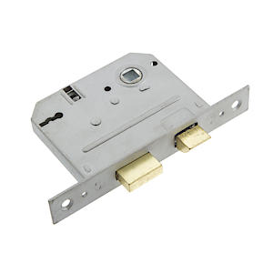 Burg-Wächter 5 Lever Mortice Deadlock 65mm (2.5") Brass