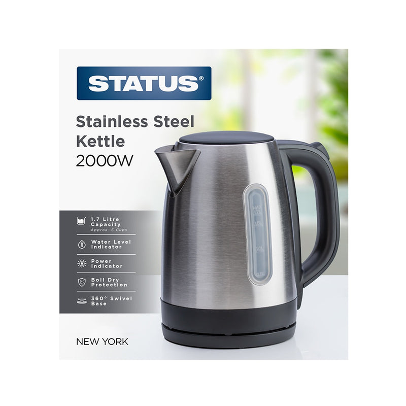 New York Stainless Steel Kettle 1.7L