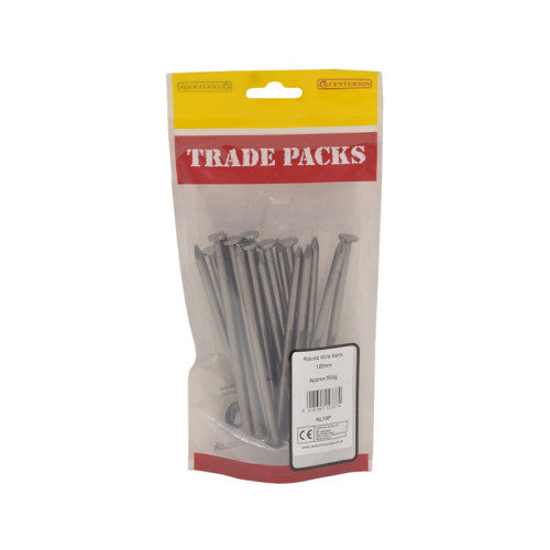 Bright Round Wire Nails - Steel - 125mm - (500g Pack)