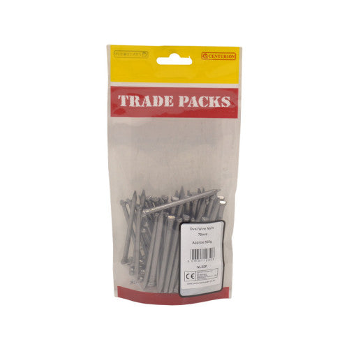 Bright Oval Wire Nails - Steel - 75mm - (500g Pack)