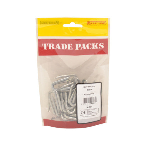Staples - Galvanised - 40mm - (250g Pack)