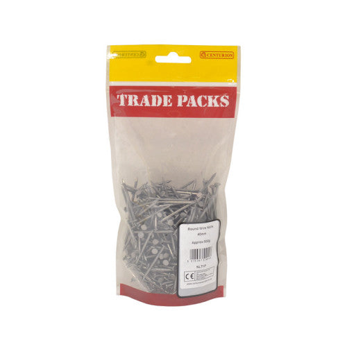 Round Wire Nails - Steel - 40mm - (500g Pack)