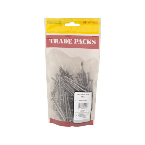 Round Wire Nails - Steel - 65mm - (500g Pack)