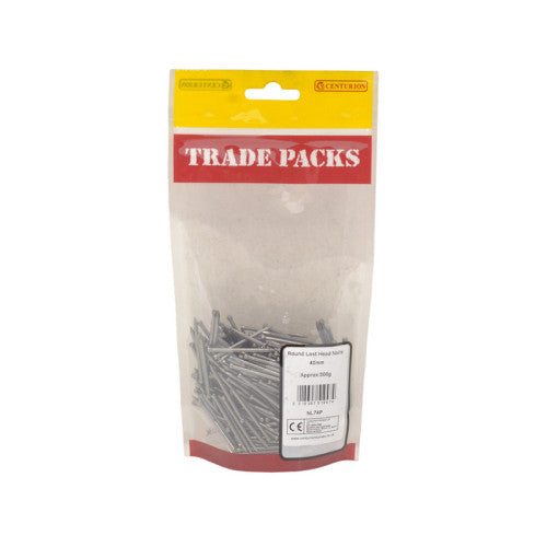 Round Lost Head Nails - Steel - 40mm - (500g Pack)