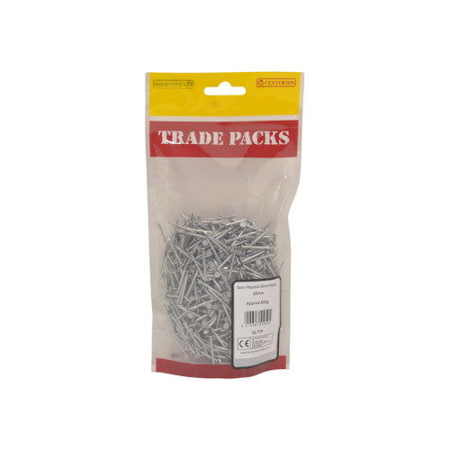 Round Wire Nails - Galvanised - 25mm - (500g Pack)