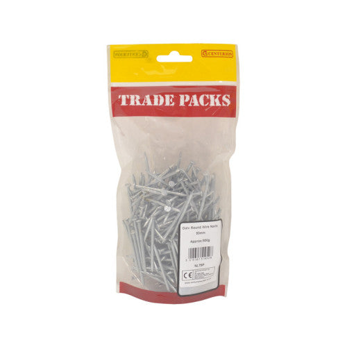 Round Wire Nails - Galvanised - 50mm - (500g Pack)