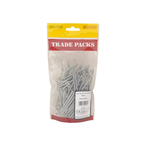 Round Wire Nails - Galvanised - 65mm - (500g Pack)