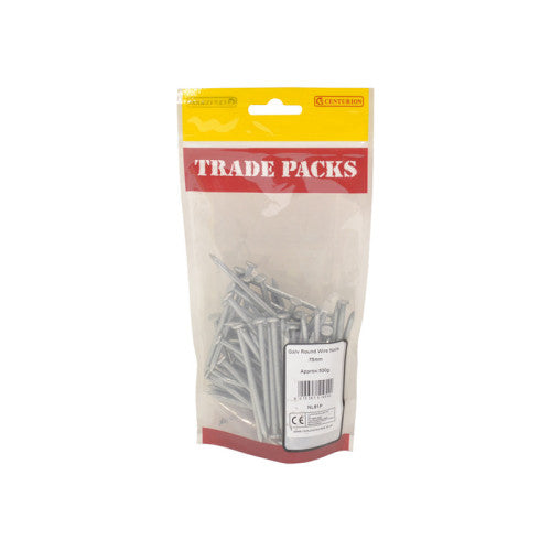 Round Wire Nails - Galvanised - 75mm - (500g Pack)