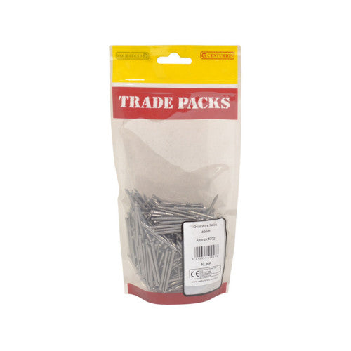 Oval Wire Nails - Steel - 40mm - (500g Pack)