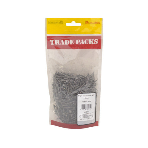 Bright Annular Ring Nails - Steel - 20mm - (500g Pack)