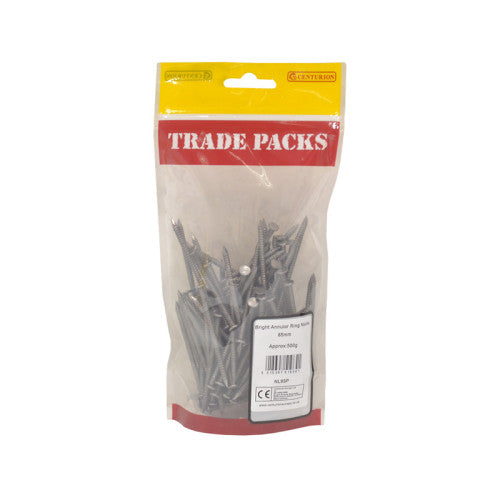 Bright Annular Ring Nails - Steel - 65mm - (500g Pack)