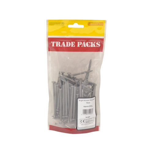 Bright Annular Ring Nails - Steel - 75mm - (500g Pack)