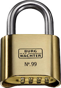Burg-Wächter Heavy Duty Brass Combination Padlock 4 Dial 50mm