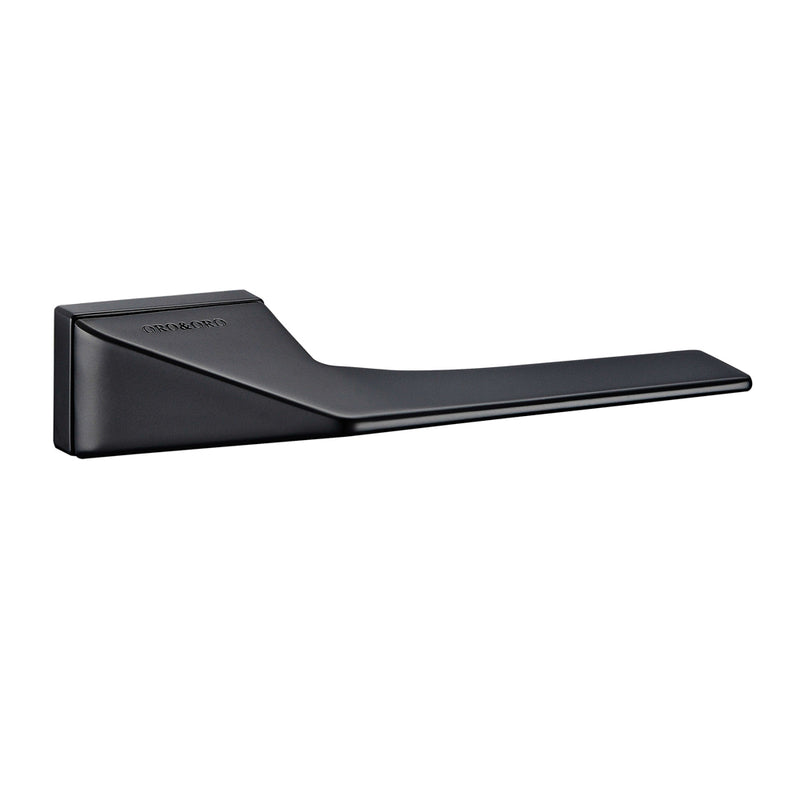 Oro & Oro Ace Lever Door Handle on Square Rose - Matt Black