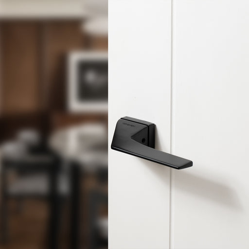 Oro & Oro Ace Lever Door Handle on Square Rose - Matt Black