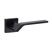 Oro & Oro Frana Lever Door Handle on Square Rose - Matt Black